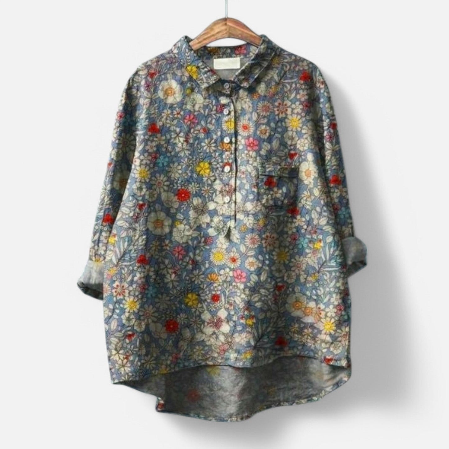 Kiara - Stylish Loose Fit Floral Blouse for Effortless Elegance