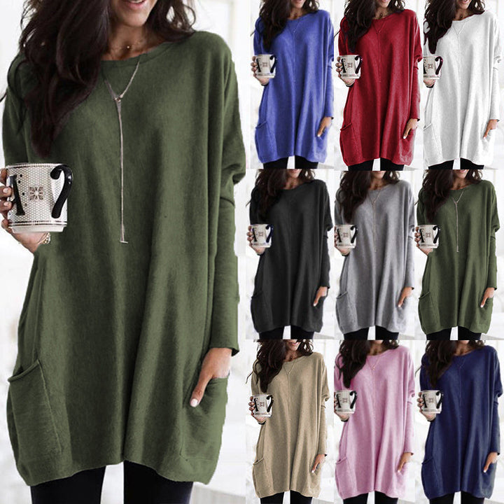 Zella - Stylish Women's Sweater with Pockets and Relaxed Fit