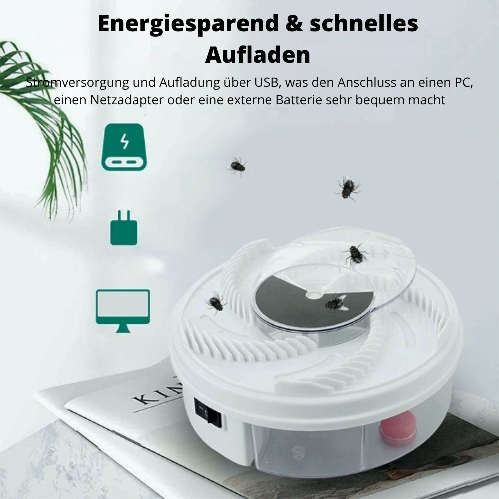 FlyFall - Silent and efficient USB rechargeable fly trap for home use