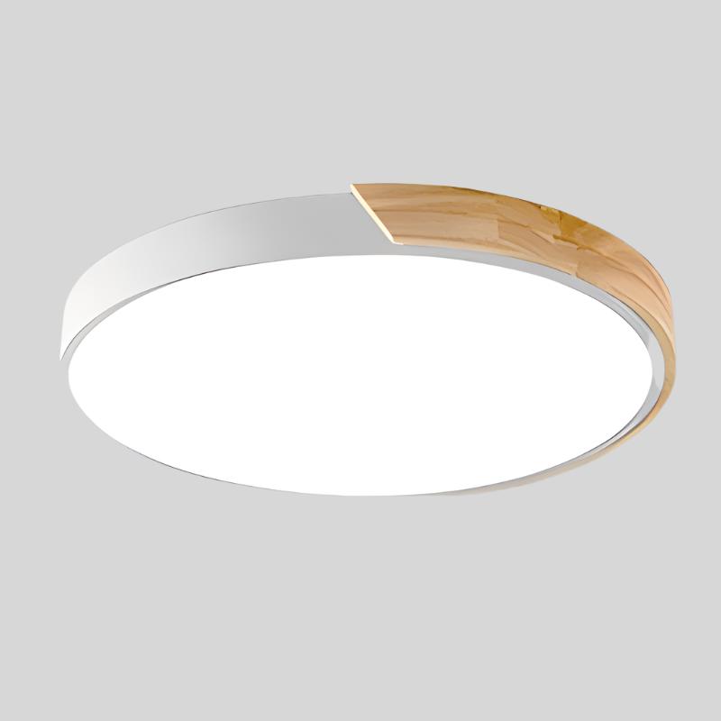 NestGLow - Modern Nordic Wooden Circular Ceiling Light for Elegant Interiors