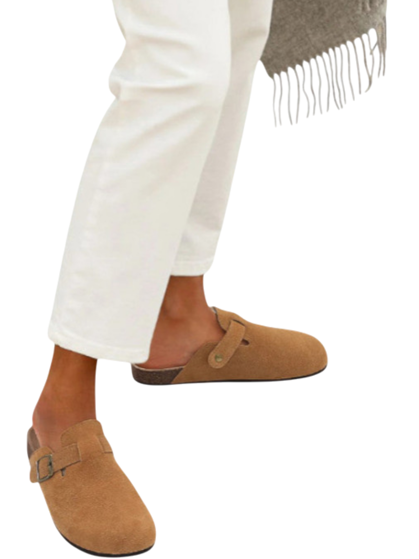 Queniva - Comfortable Suede and Cork Slippers for Indoor and Outdoor Use