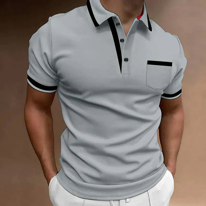 Uriel - Slim Fit Men's Polo With Contrast Trim And Pocket