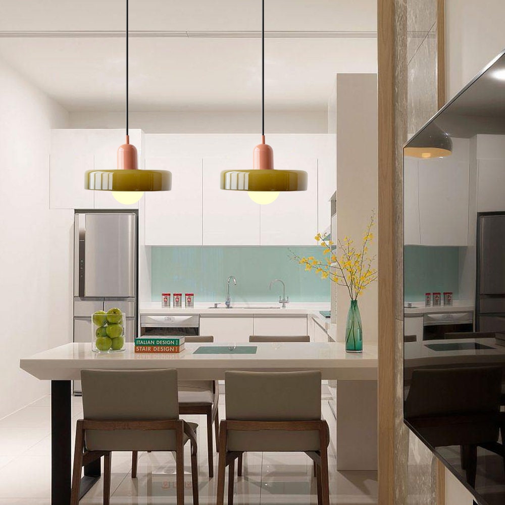 GleaMore - Bauhaus Pendant Light in Stylish Colored Glass