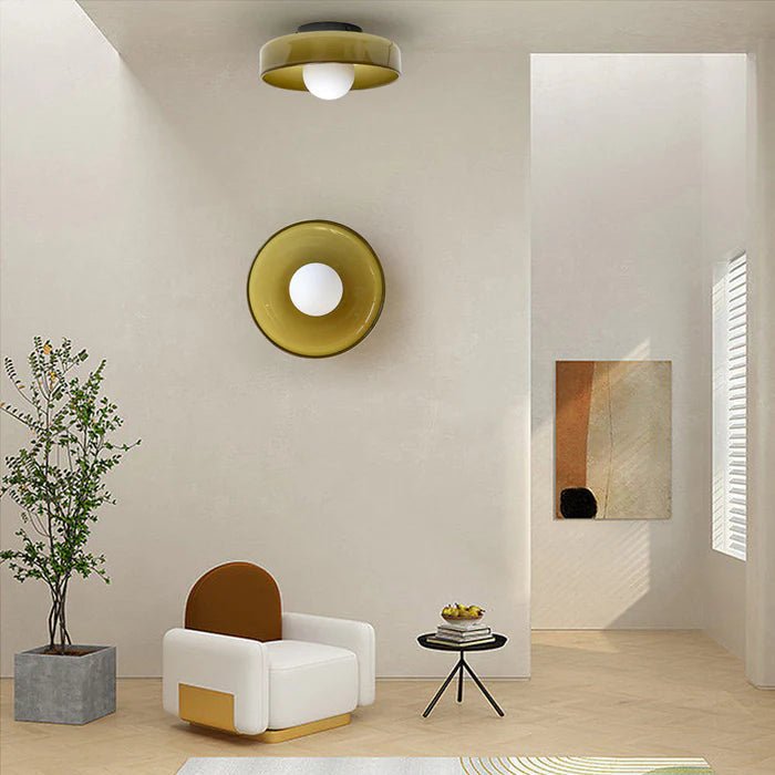 Alvarra - Modern Round Ceiling Lamp With Orange Ring And Ball
