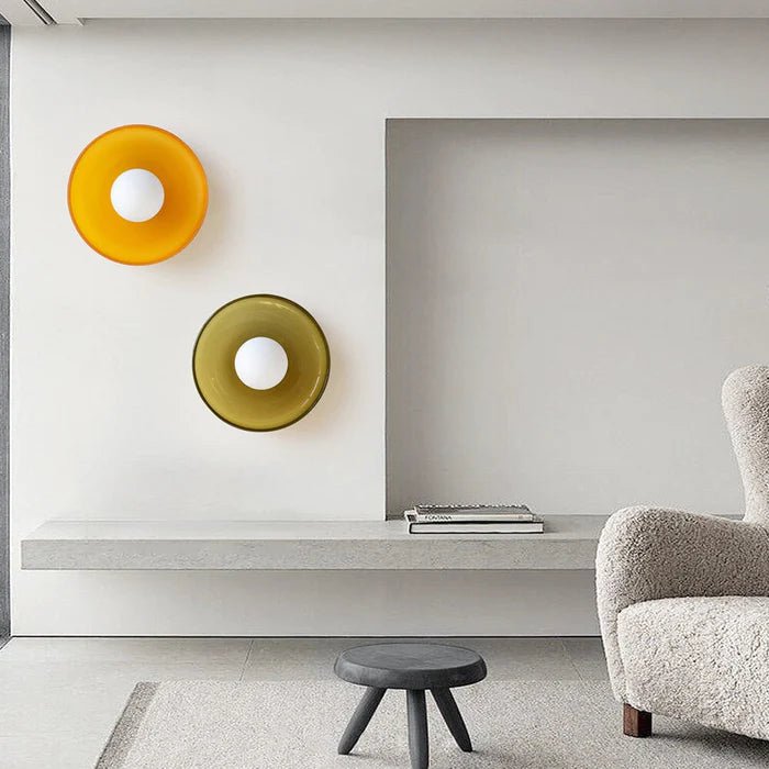 Alvarra - Modern Round Ceiling Lamp With Orange Ring And Ball