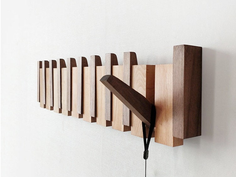 Elinor - Stylish Wooden Piano Key Wall Coat Rack for Elegant Home Decor