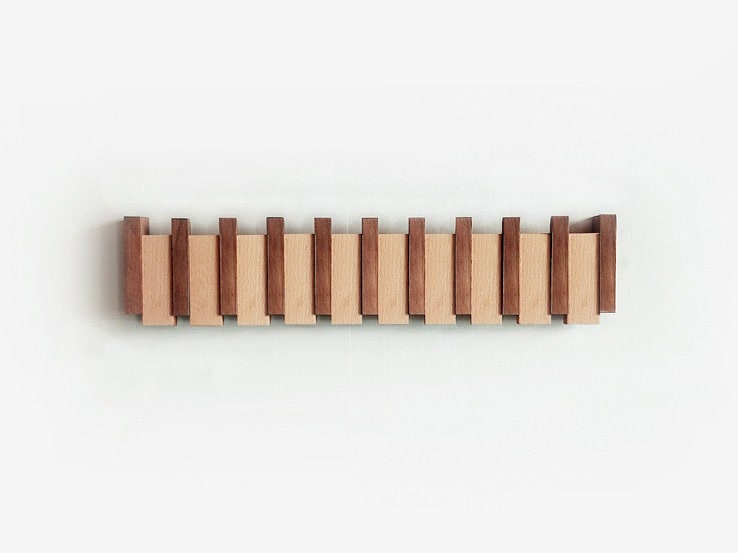 Elinor - Stylish Wooden Piano Key Wall Coat Rack for Elegant Home Decor