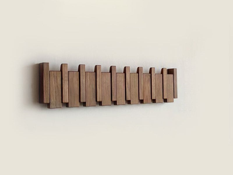 Elinor - Stylish Wooden Piano Key Wall Coat Rack for Elegant Home Decor