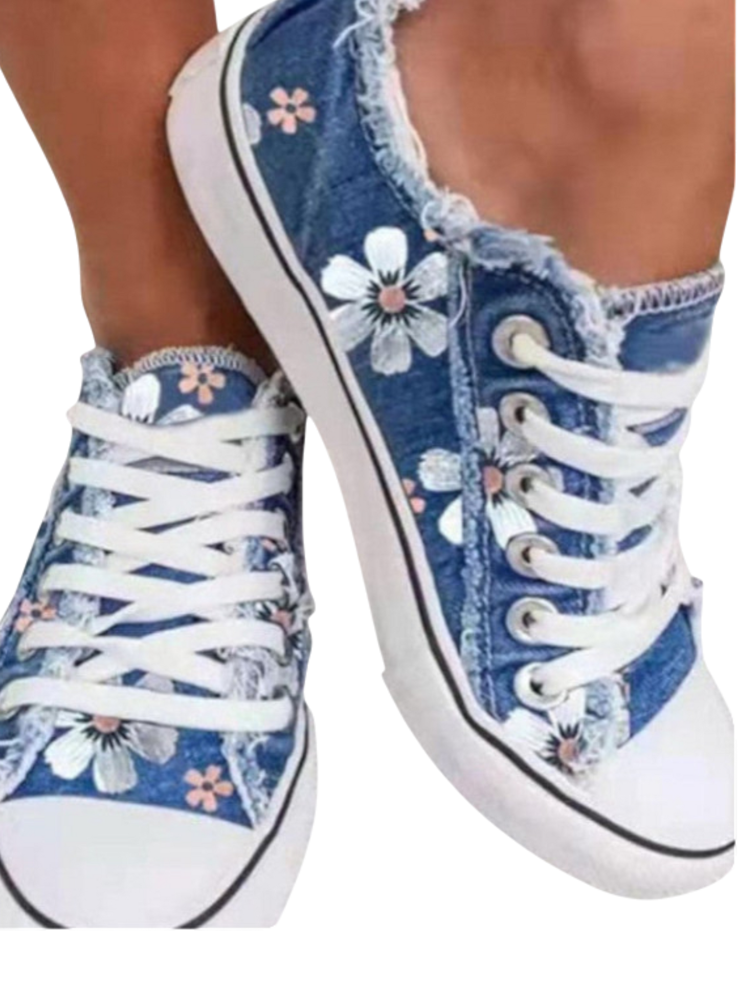 Malinda - Stylish Floral Denim Sneakers for Comfortable Chic Look