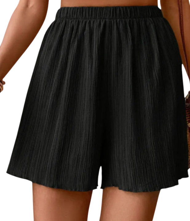 Debra - Elegant Pleated Shorts with Relaxed Fit and Elastic Waistband