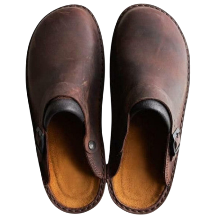 Ned - Comfortable Orthopedic Leather Mules for Men