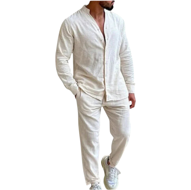 Jay - Minimalist Linen Set for Men with Lightweight Shirt and Trousers