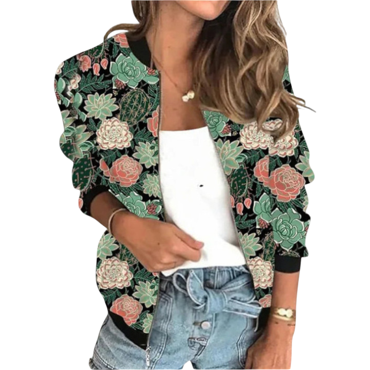 Katelyn - Stylish Printed Zip-Up Jacket for Eye-Catching Fashion