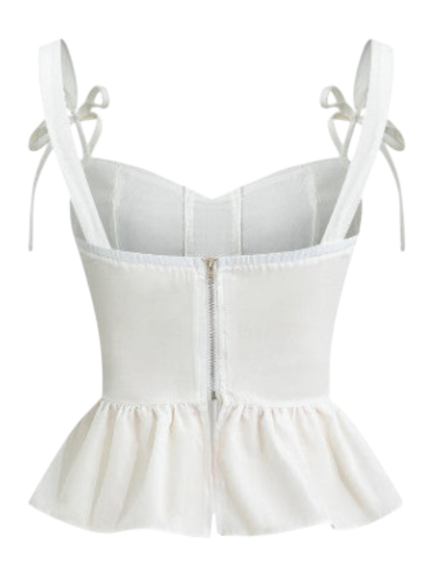 Luellyn - Elegant Corset Peplum Top with Tie Belt for Special Occasions