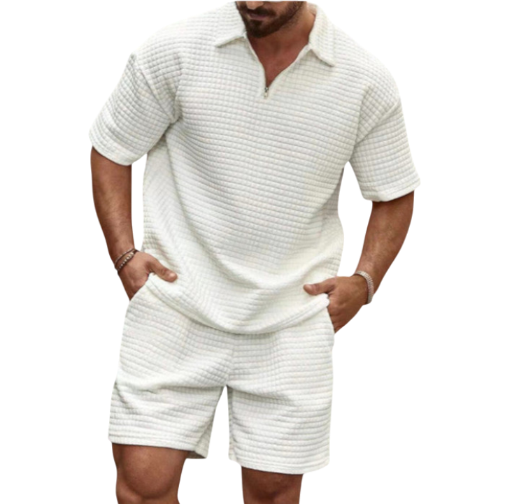 Mike - Comfortable Men's Athleisure Set with Waffle Knit Design