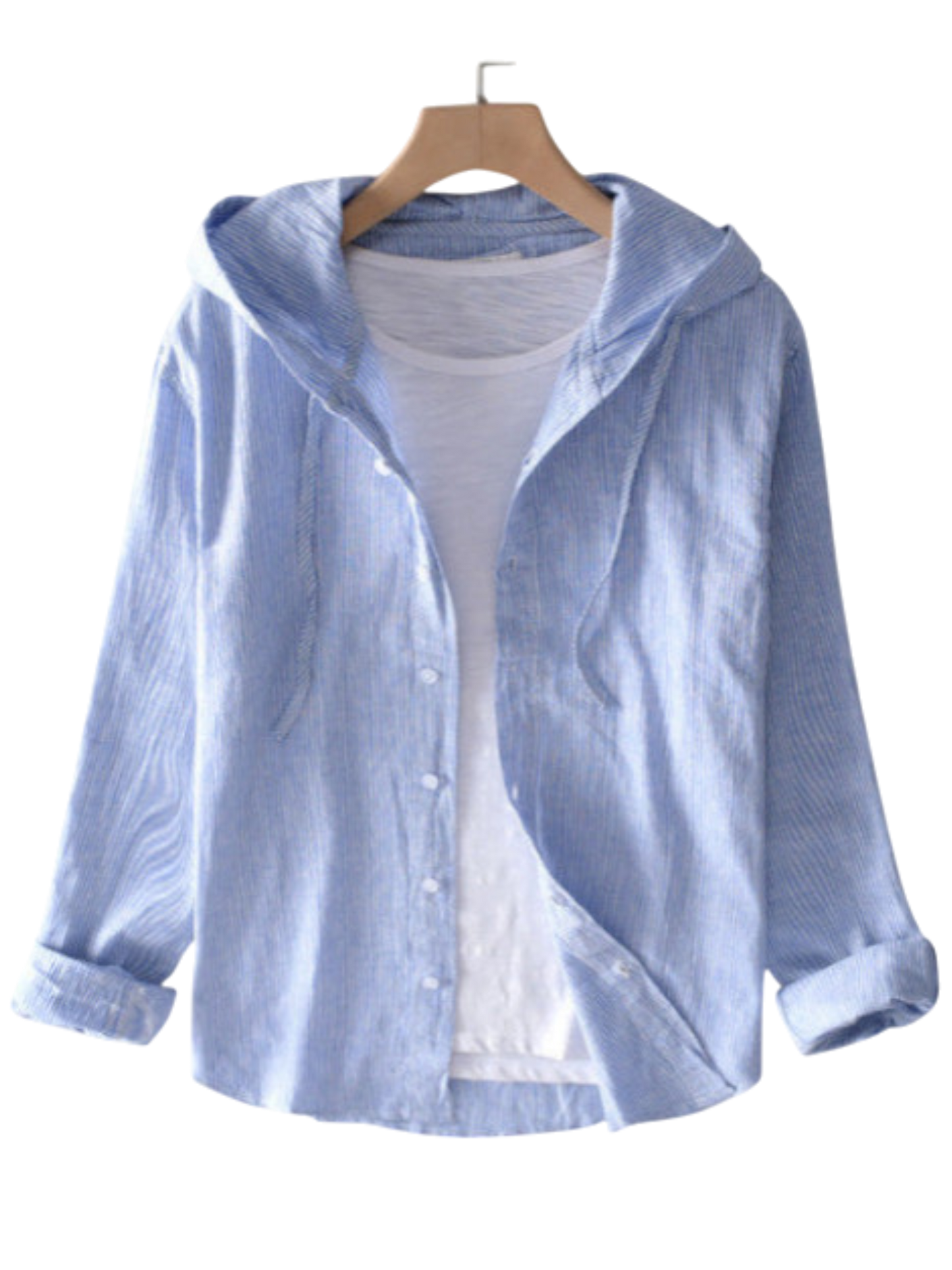 Lilac - Stylish Linen Hoodie Blouse for Effortless Summer Fashion