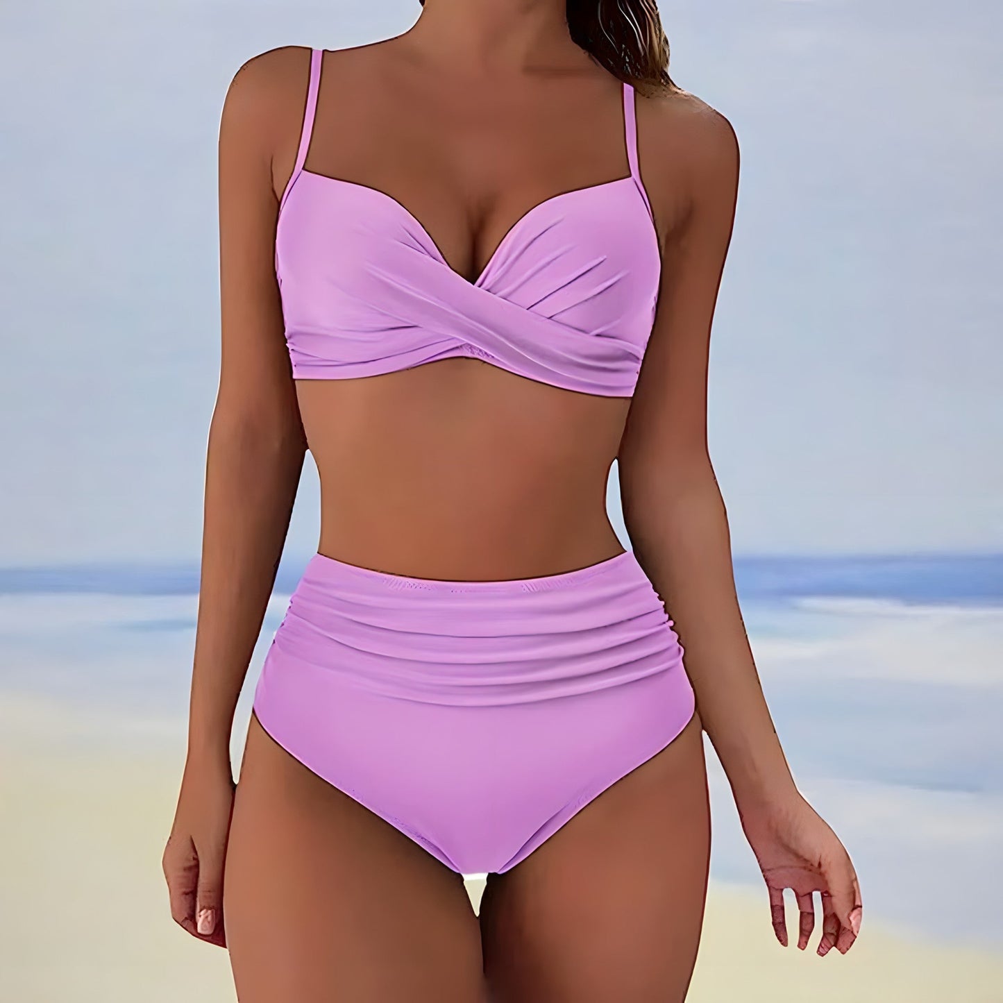 Geraldine - Elegant Women's Bikini Set with High-Waisted Bottoms