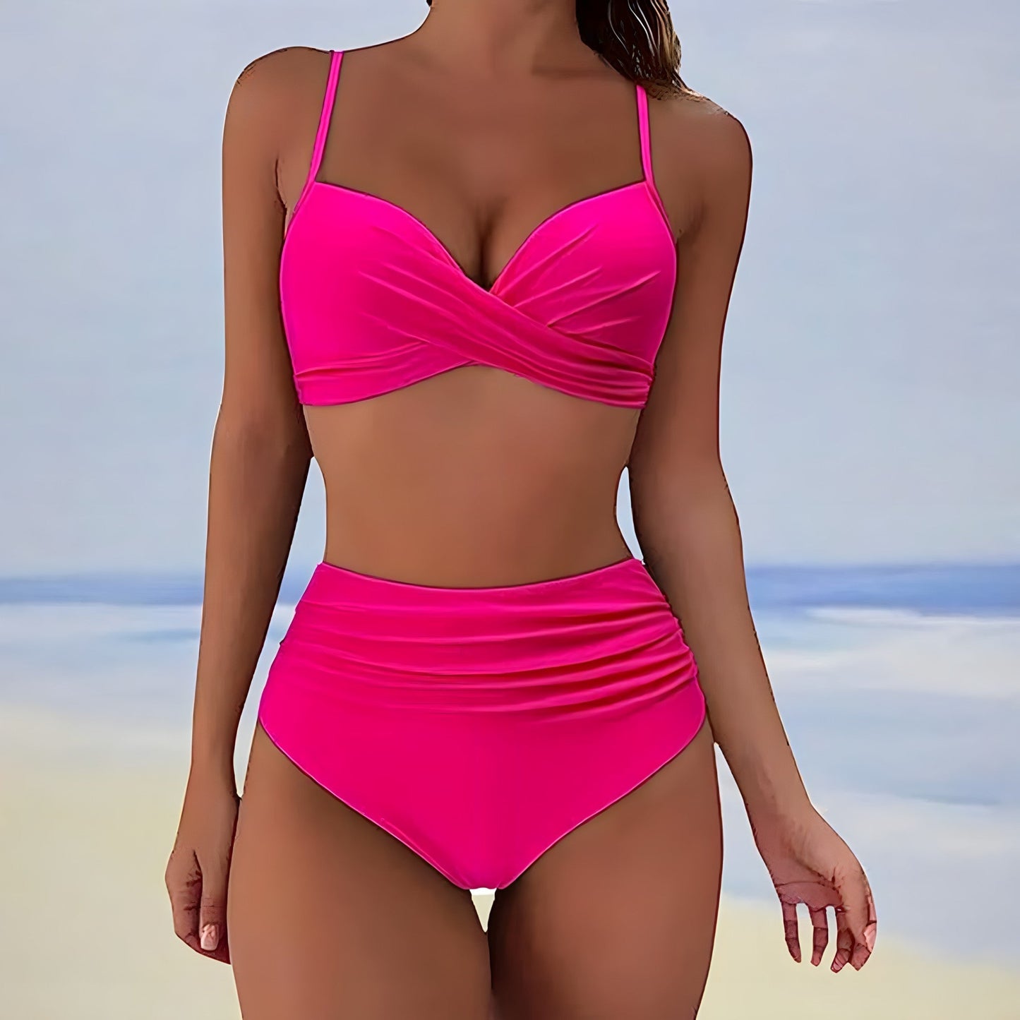Geraldine - Elegant Women's Bikini Set with High-Waisted Bottoms