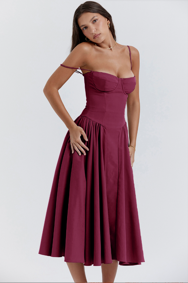 Kassidy - Stylish Women's Armless Midi Dress for Summer Outings