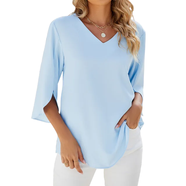 Patience - Soft Elegant V-neck Blouse for Women in Timeless Style