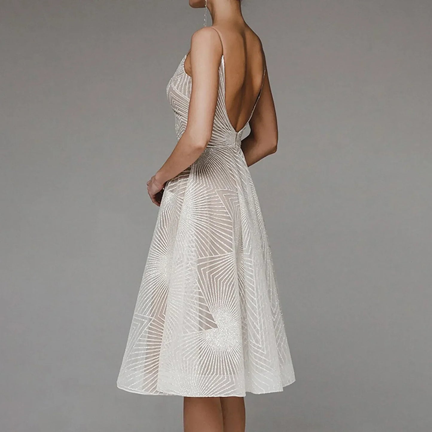 Alberta - Luxurious Women's Embroidered Soirée Dress with A-line Fit