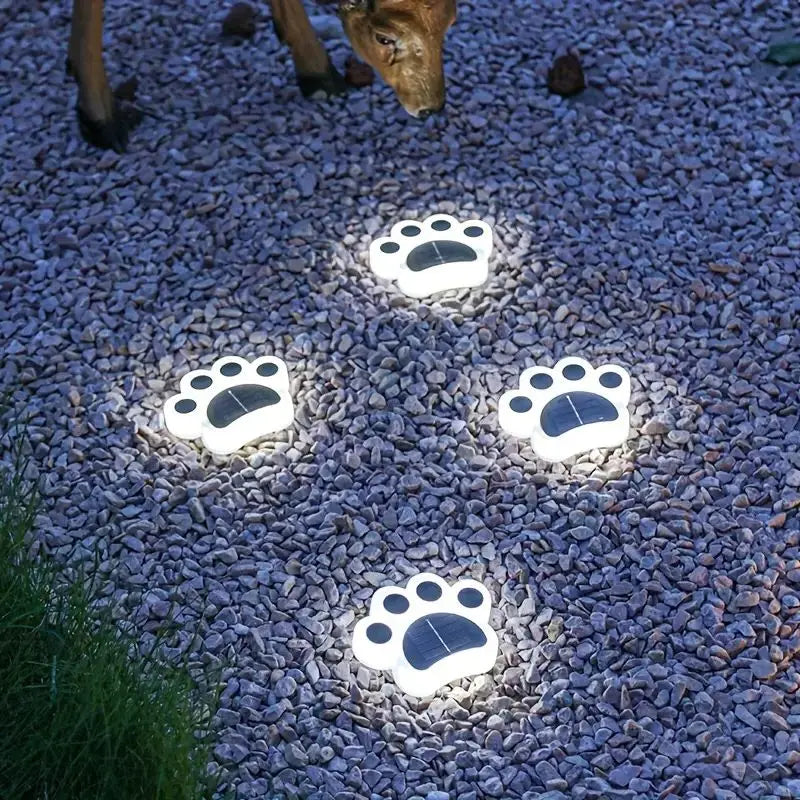 Linenora - Wireless Solar Paw Lights for Garden and Pathway Lighting