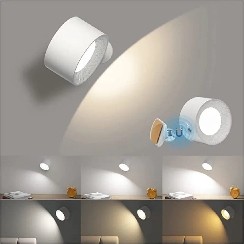 Beddora - 360 Degree Wireless Rechargeable Wall Lamp USB No Wiring