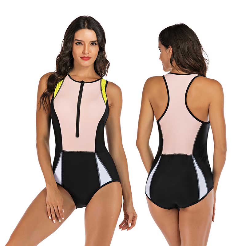 Hollis - One-Piece Sports Swimsuit with Functional Zipper and Stylish Design