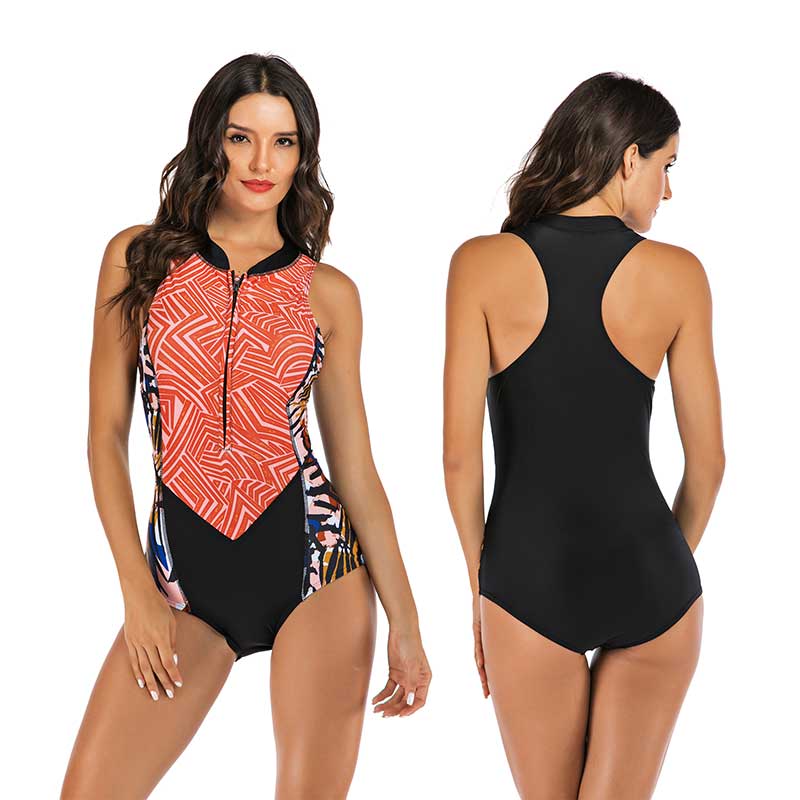 Hollis - One-Piece Sports Swimsuit with Functional Zipper and Stylish Design