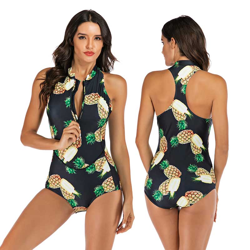 Hollis - One-Piece Sports Swimsuit with Functional Zipper and Stylish Design