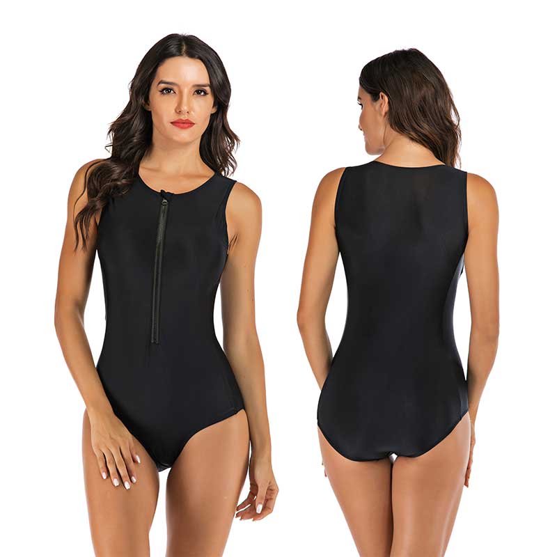 Hollis - One-Piece Sports Swimsuit with Functional Zipper and Stylish Design