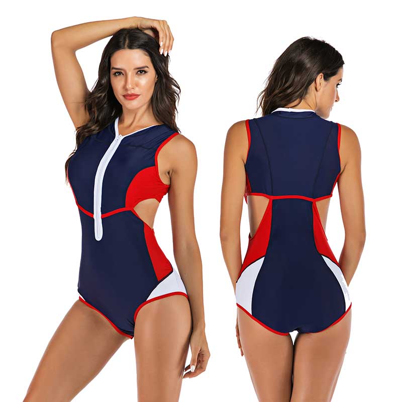 Hollis - One-Piece Sports Swimsuit with Functional Zipper and Stylish Design