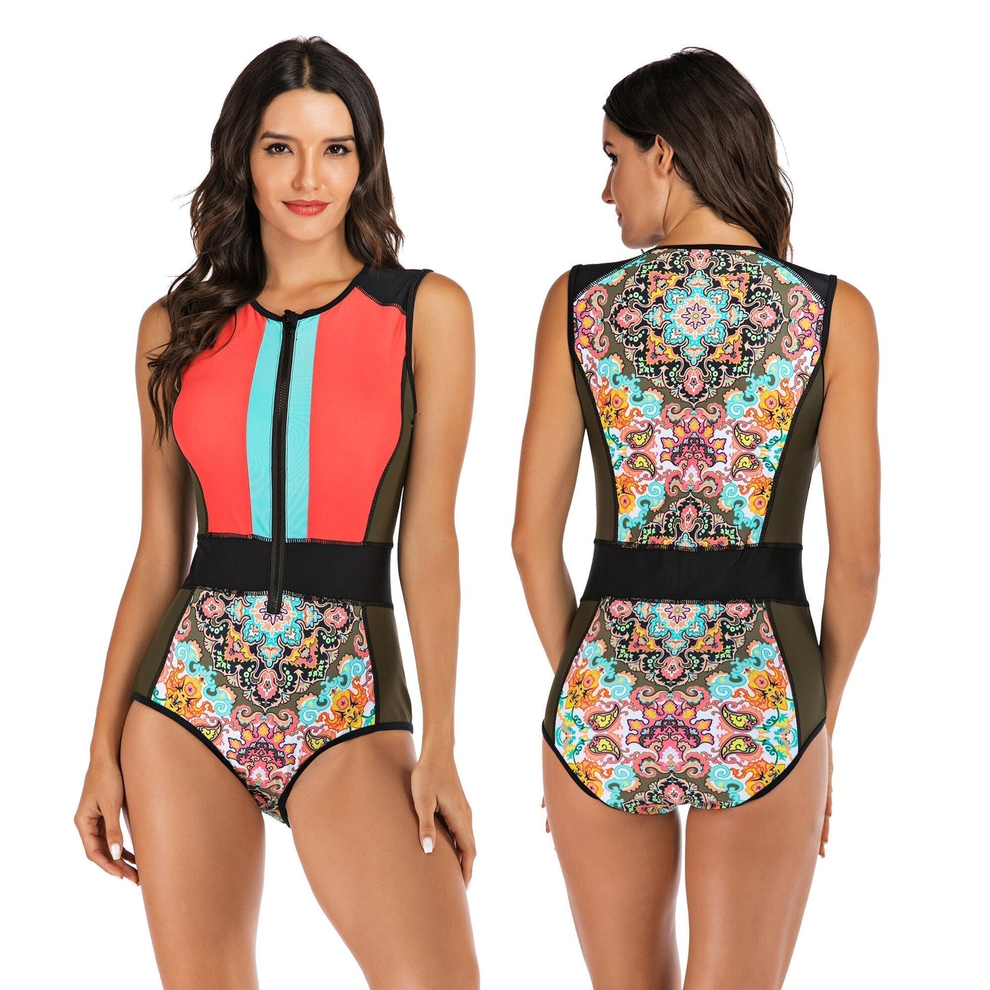 Hollis - One-Piece Sports Swimsuit with Functional Zipper and Stylish Design