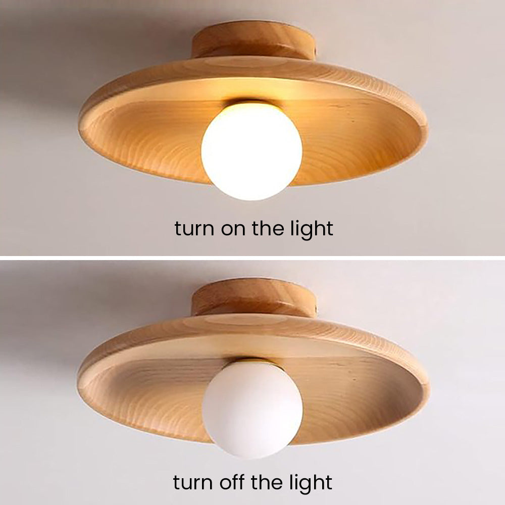 Havessa - Nordic Wood Minimalist Round Ceiling Light for Hallway Design