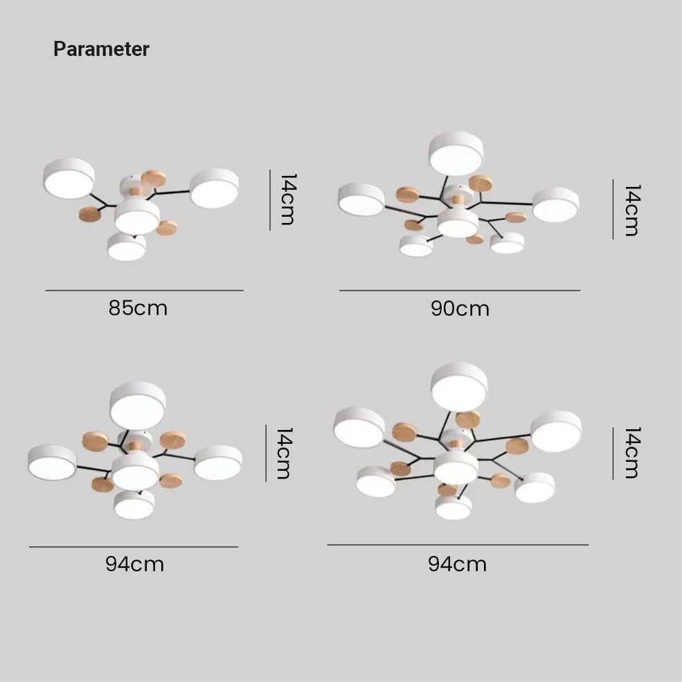 Ornava - Modern LED Flush Mount Ceiling Light Chandelier for Home