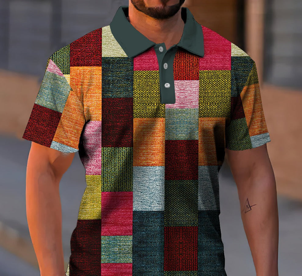 Cornelius - Retro-Modern Patterned Polo Shirt for Men