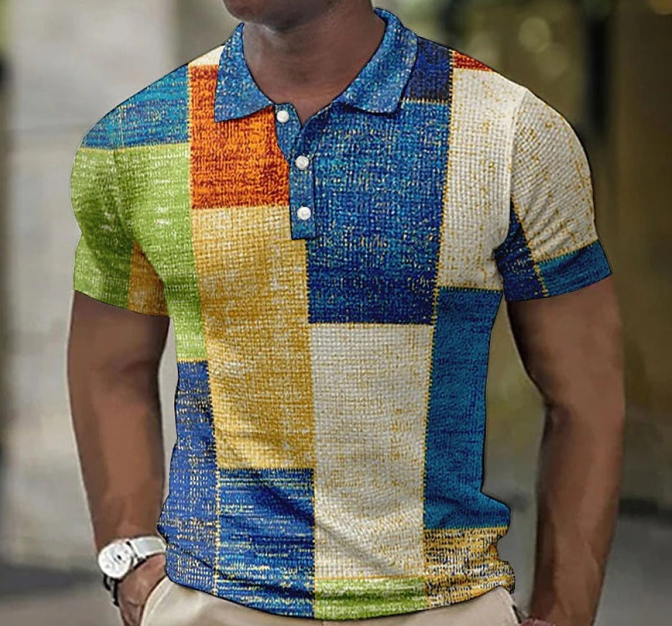 Cornelius - Retro-Modern Patterned Polo Shirt for Men