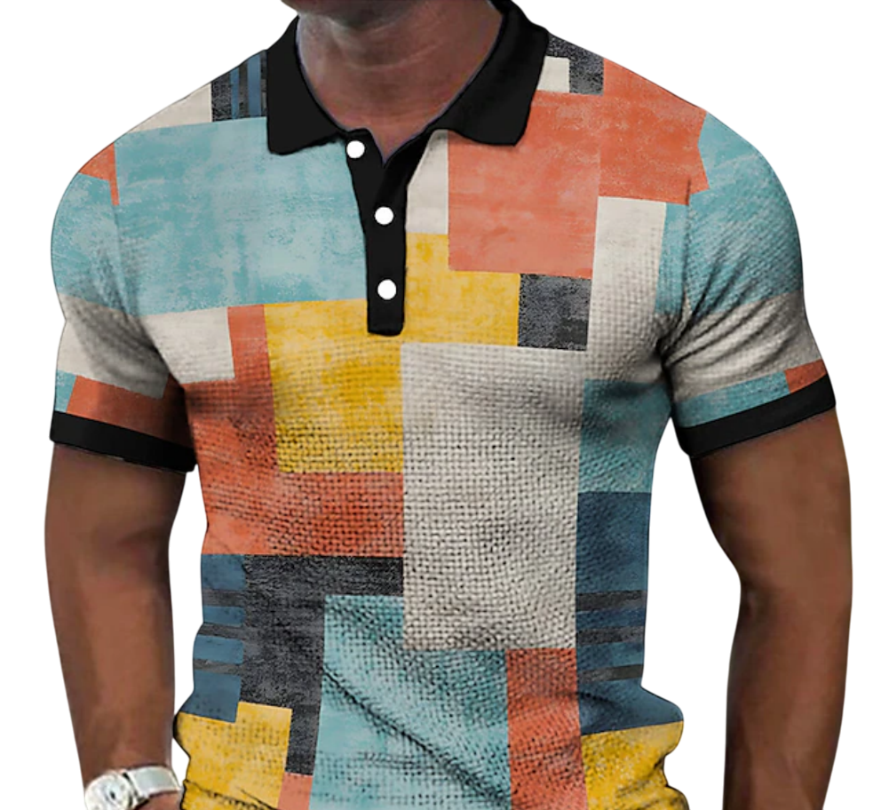 Cornelius - Retro-Modern Patterned Polo Shirt for Men