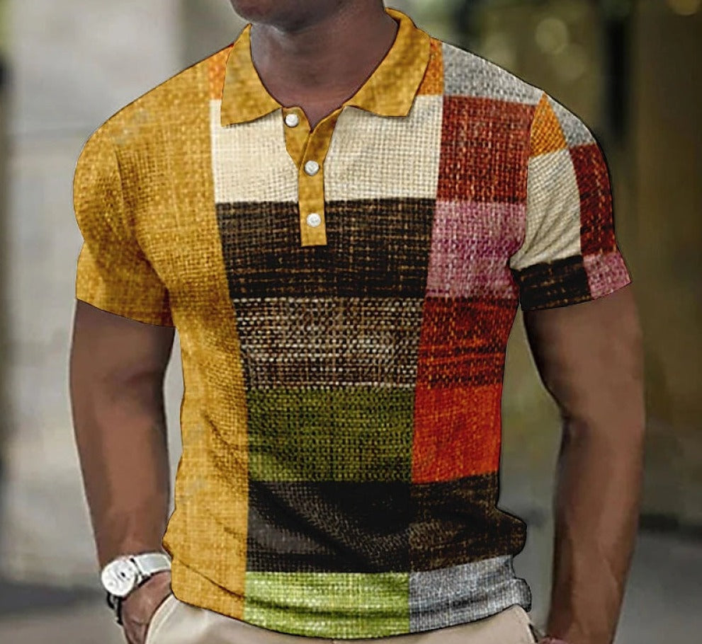 Cornelius - Retro-Modern Patterned Polo Shirt for Men