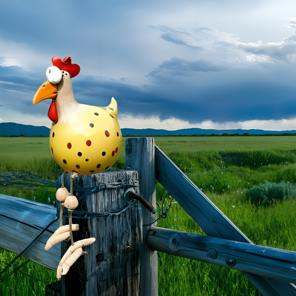 Planora - Funny Large Eyed Chicken Garden Statue Outdoor Decor