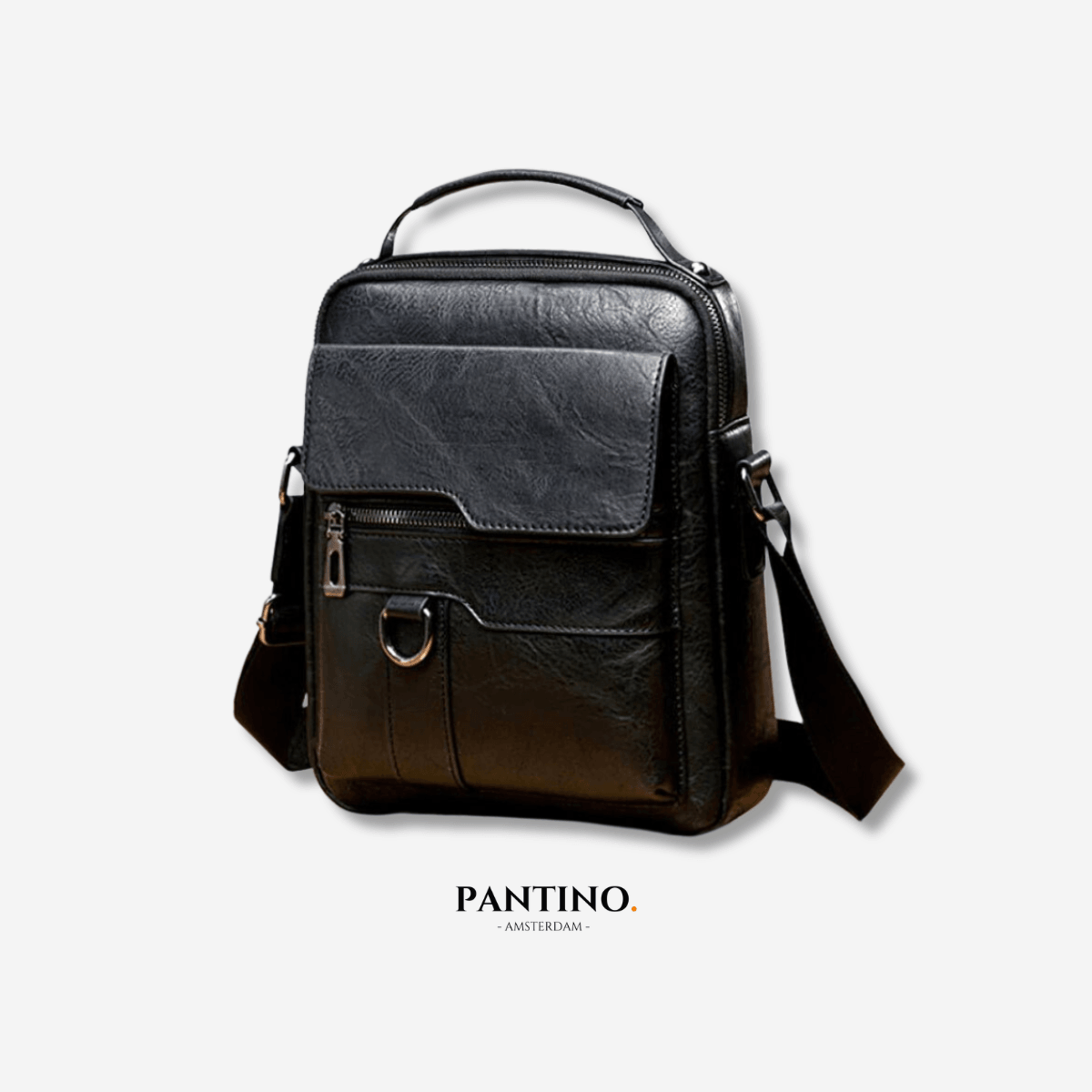 Frescovia - LuxeLeather Brown Leather Shoulder Bag With Front Pockets