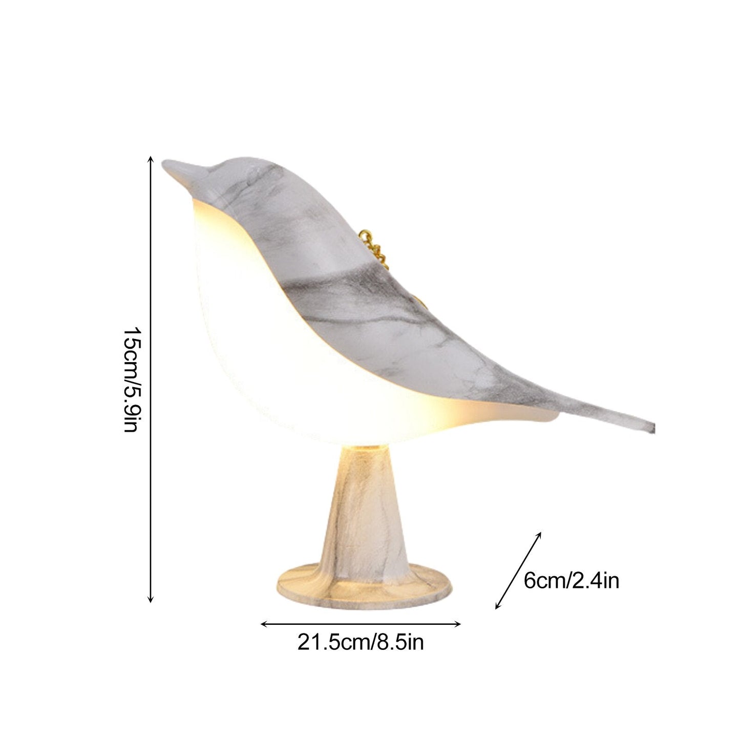 Luxiq - MissBird Bird Lamp Dimmable Touch Modern Wood For Home