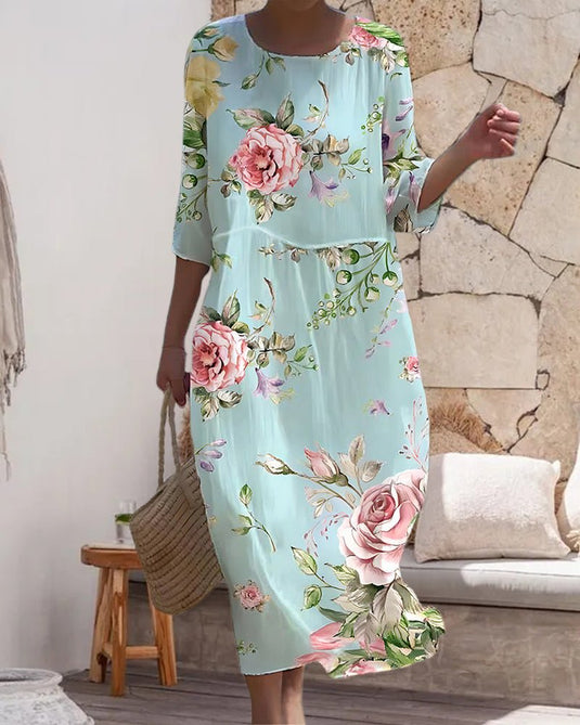 Mara – Elegantes Blumenkleid für stilvolle Anlässe