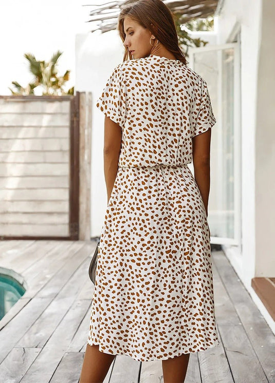 Milana - Stylish Midi Summer Dress with Breathable Print