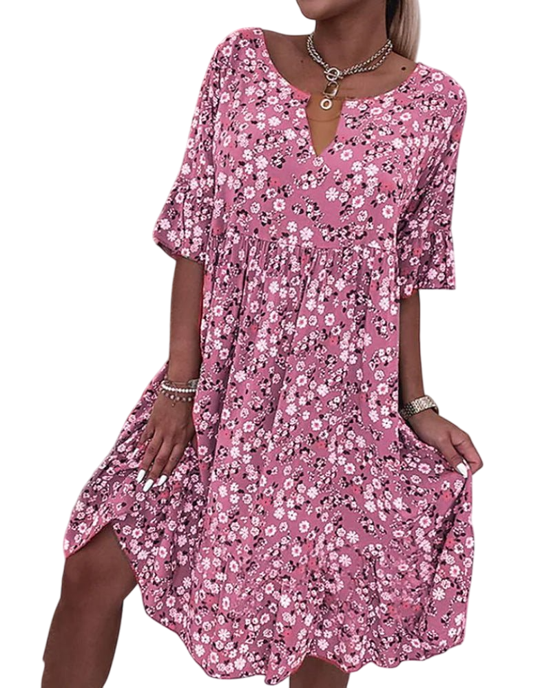 Suzanne - Charming Floral Dress with Flowing Silhouette