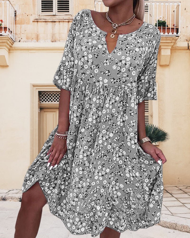 Suzanne - Charming Floral Dress with Flowing Silhouette