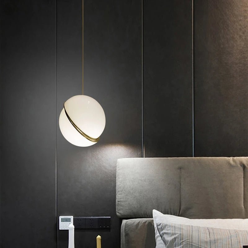 RustGlow - Elegant Ceiling Light with Spherical Design and Golden Finish