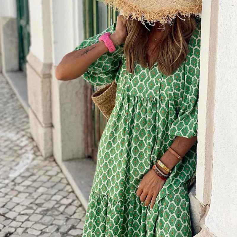 Glory - Effortless Boho Chic Women's Summer Dress with Flowing Silhouette