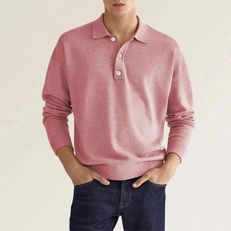 Zander - Stylish Long Sleeve Polo Shirt for Smart Casual Look