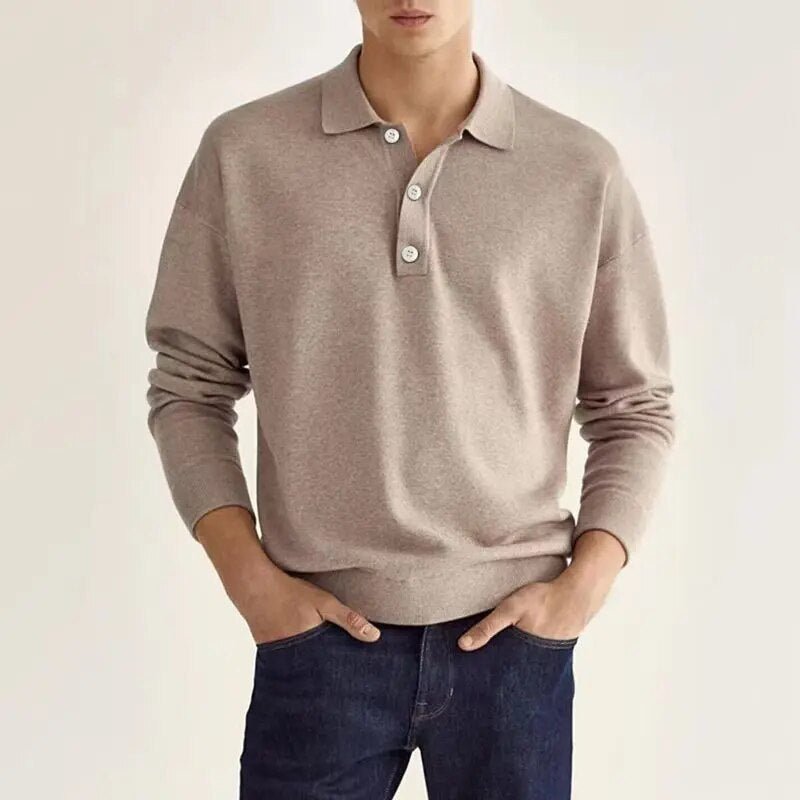 Zander - Stylish Long Sleeve Polo Shirt for Smart Casual Look